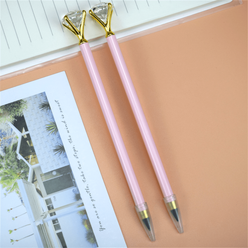 2pcs Cartoon Big Diamond Graphene Kids Metal Pencil No Sharpening
