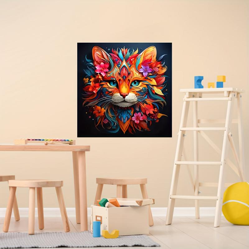 Cat Flowers Wooden Puzzle for Adults Birthday Party Game