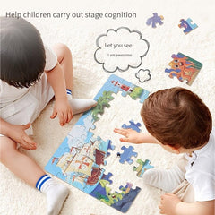 Kids Jigsaw Puzzle Christmas Gift For Kids Snowing Animal Farm Dinosaur Food