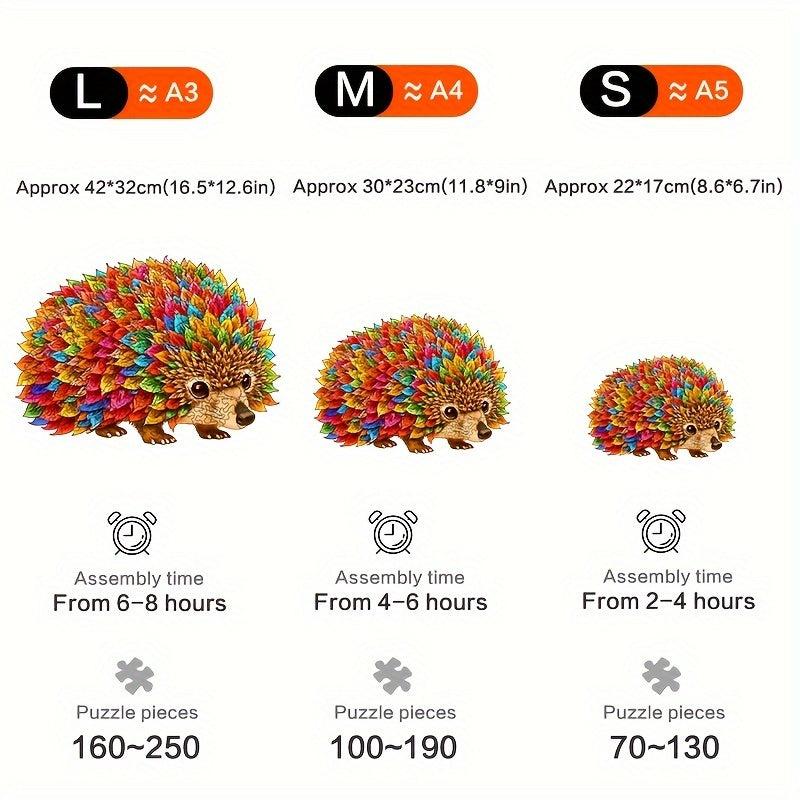 Colorful Hedgehog Wooden Puzzles Shaped Difficult Toys Halloween Christmas