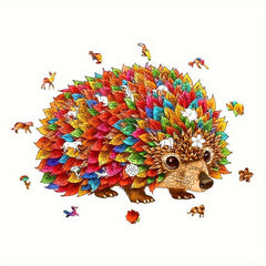 Colorful Hedgehog Wooden Puzzles Shaped Difficult Toys Halloween Christmas