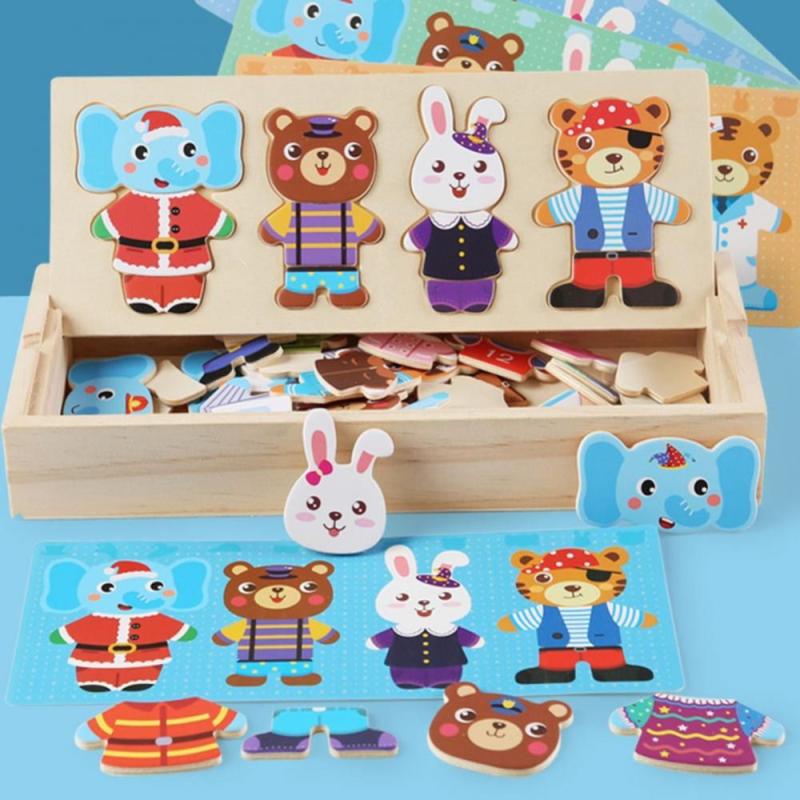 Personalized Rabbit Bear Dress Changing Puzzle Toy