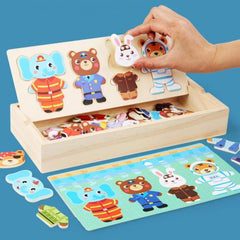 Personalized Rabbit Bear Dress Changing Puzzle Toy
