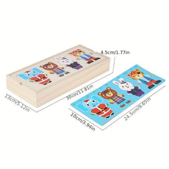 Wooden Animal Clothes Changing Puzzle for Kids