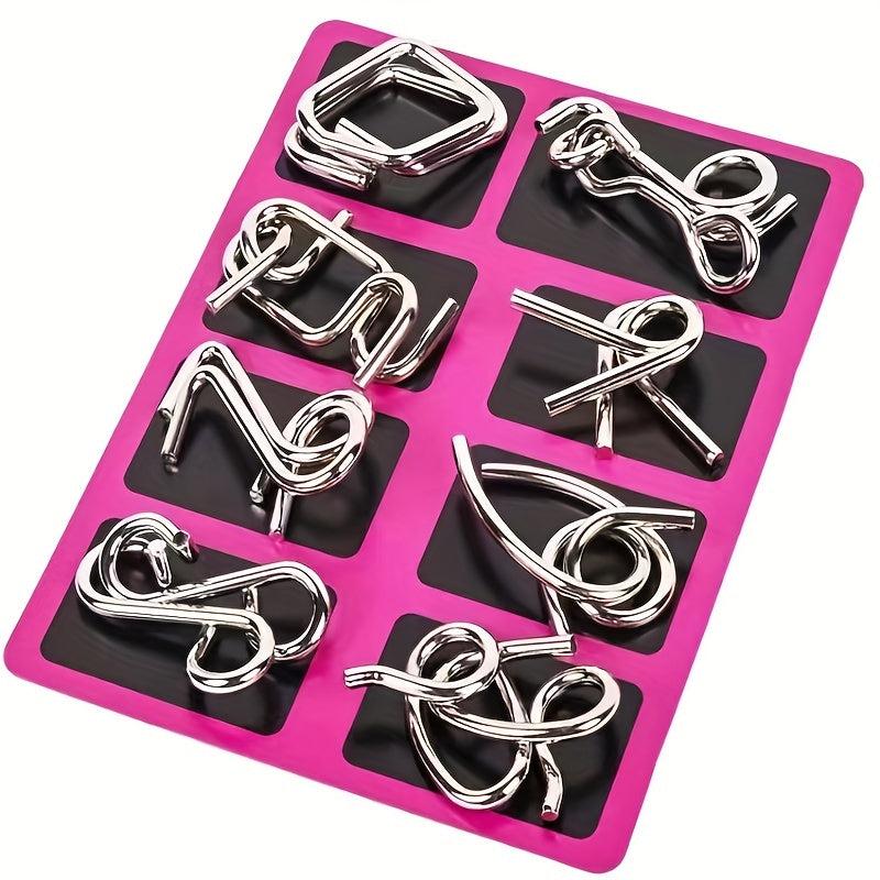 Educational Toys Unlocking Memory Hoops 8pcs Set Kong Ming Lock Decomp