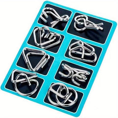 Educational Toys Unlocking Memory Hoops 8pcs Set Kong Ming Lock Decomp