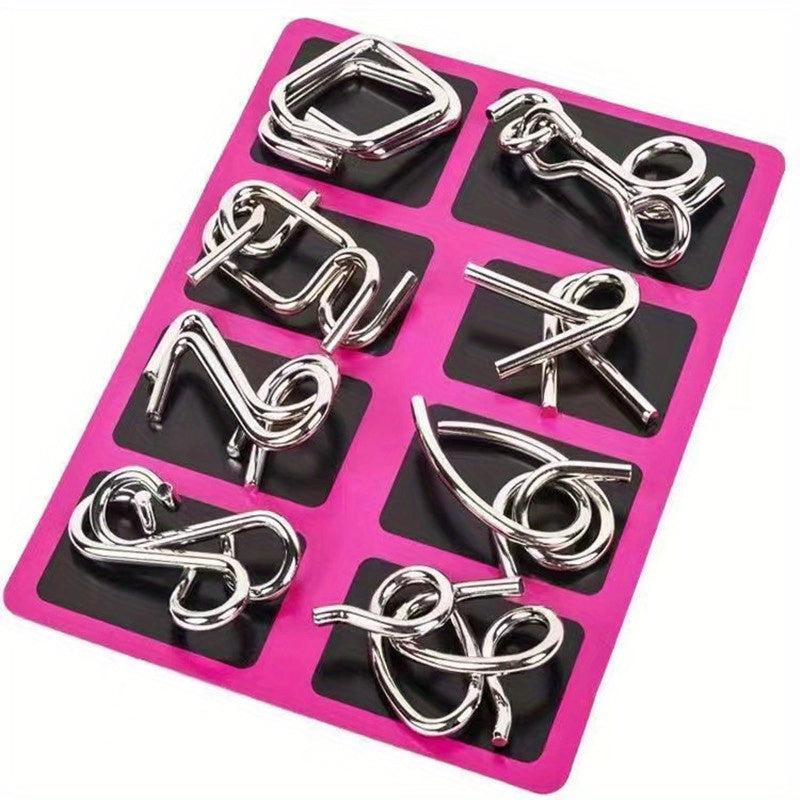 Educational Toys Unlocking Memory Hoops 8pcs Set Kong Ming Lock Decomp