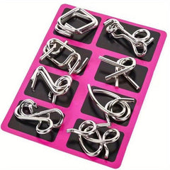 Educational Toys Unlocking Memory Hoops 8pcs Set Kong Ming Lock Decomp