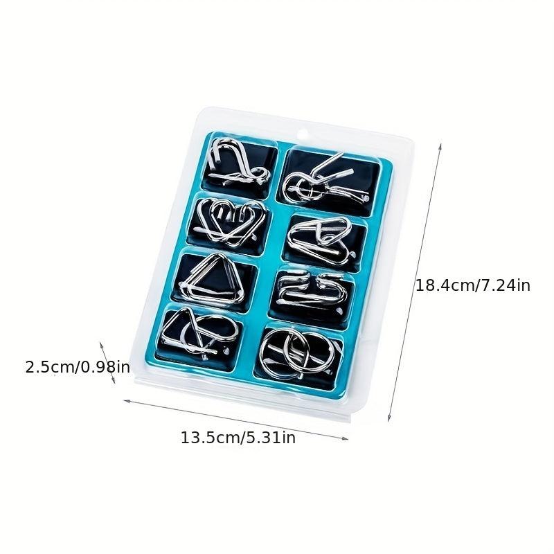 Educational Toys Unlocking Memory Hoops 8pcs Set Kong Ming Lock Decomp