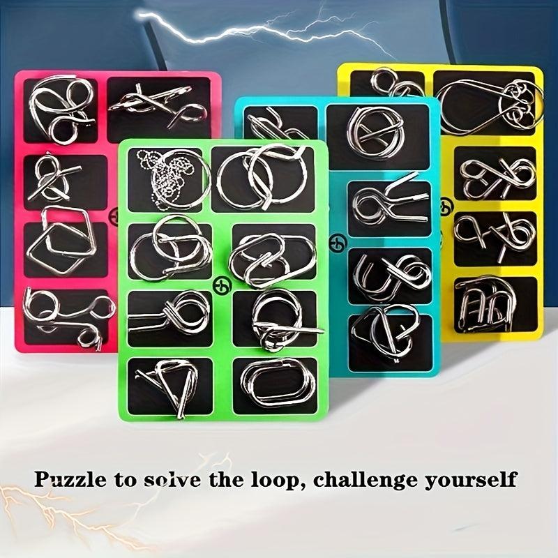 Educational Toys Unlocking Memory Hoops 8pcs Set Kong Ming Lock Decomp