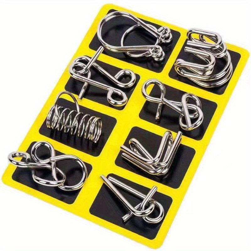 Educational Toys Unlocking Memory Hoops 8pcs Set Kong Ming Lock Decomp