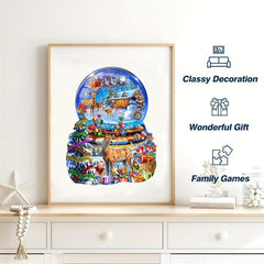 Christmas Deer Wooden Jigsaw Puzzle Animal Shaped Stress Relief Toy