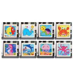 Wooden Jigsaw Puzzles Educational Toys For Toddlers - Animals & Vehicles Set