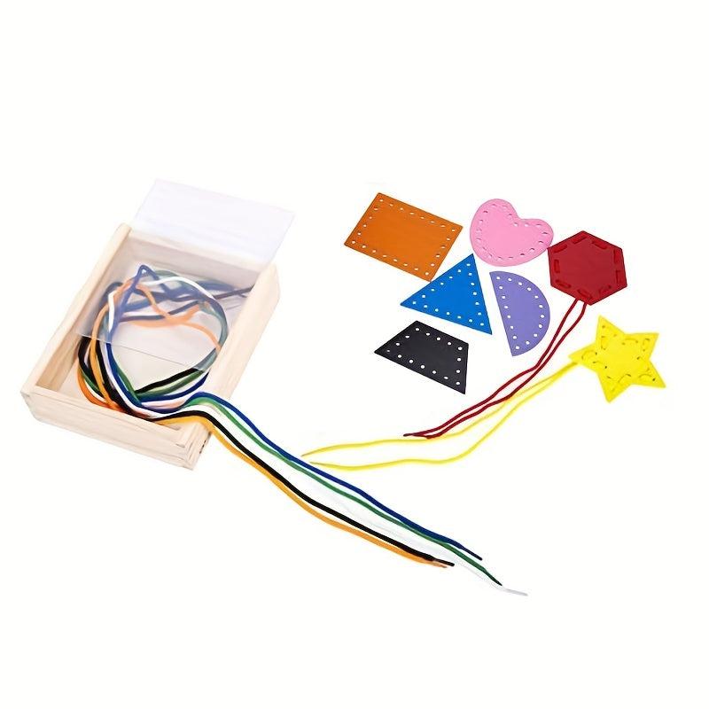 Wooden Lacing Cards Set for Toddlers - Educational Montessori Activity