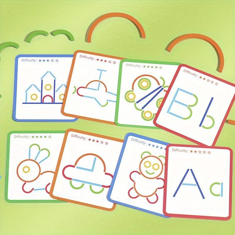 Wooden Sticks and Rings Puzzle Game for Kids
