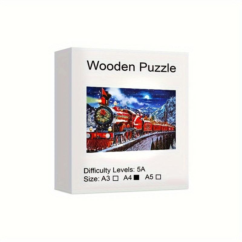 Santa Claus Wooden Puzzle Train Christmas Party Game