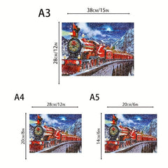 Santa Claus Wooden Puzzle Train Christmas Party Game