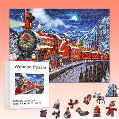 Santa Claus Wooden Puzzle Train Christmas Party Game