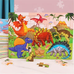 30pcs Wooden Dinosaur Toys for Early Childhood Learning