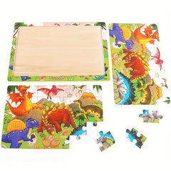 30pcs Wooden Dinosaur Toys for Early Childhood Learning