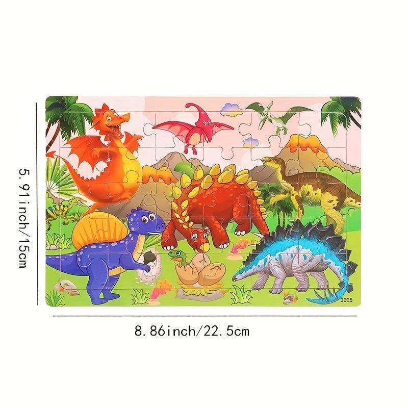 30pcs Wooden Dinosaur Toys for Early Childhood Learning