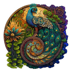 Colorful Peacock Wooden Puzzle Stress Relief High Difficulty Toy