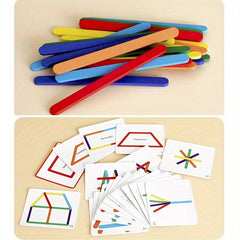 Wooden DIY Ice Cream Stick Puzzle Children's Rainbow Stick Thinking Puzzle