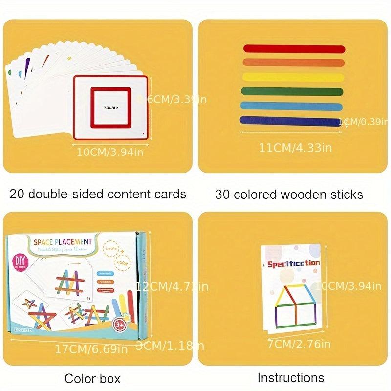 Wooden DIY Ice Cream Stick Puzzle Children's Rainbow Stick Thinking Puzzle