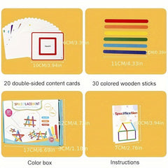 Wooden DIY Ice Cream Stick Puzzle Children's Rainbow Stick Thinking Puzzle