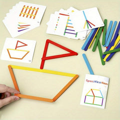 Wooden DIY Ice Cream Stick Puzzle Children's Rainbow Stick Thinking Puzzle