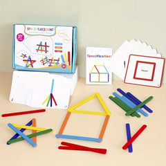 Wooden DIY Ice Cream Stick Puzzle Children's Rainbow Stick Thinking Puzzle