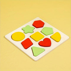 Wooden Geometric Shape Matching Board Puzzle Toy