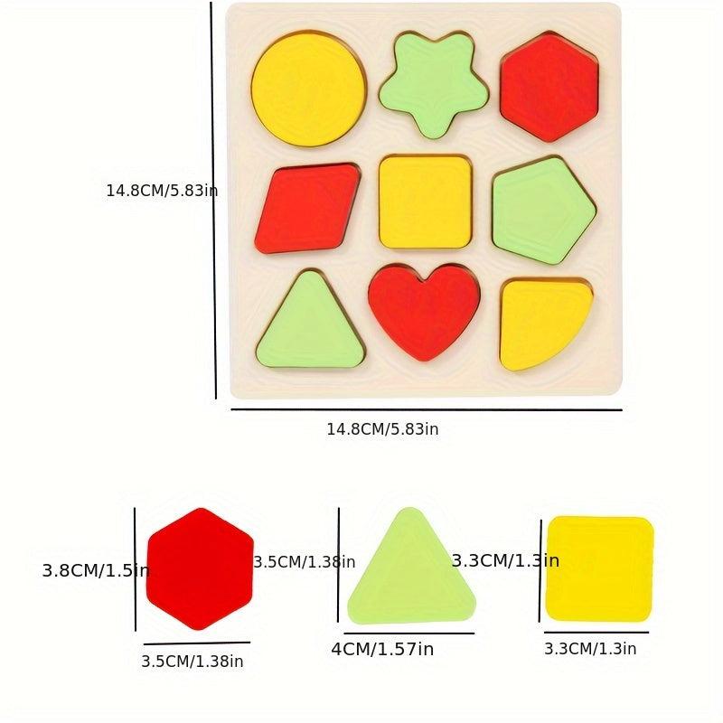 Wooden Geometric Shape Matching Board Puzzle Toy