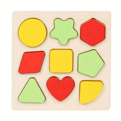 Wooden Geometric Shape Matching Board Puzzle Toy
