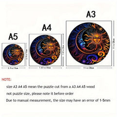 Wooden Moon And Sun Yin And Yang Puzzle For Advanced Players