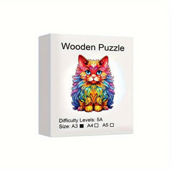 Colorful Persian Cat Wooden Puzzle Irregular Shape for Christmas Gift