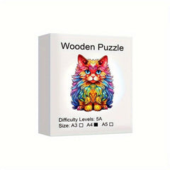 Colorful Persian Cat Wooden Puzzle Irregular Shape for Christmas Gift
