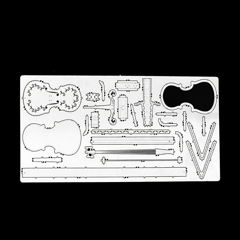 Violin 3D Metal Stereo Puzzle Model Toy Mini Musical Instrument Ornaments