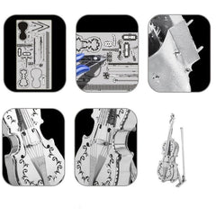 Violin 3D Metal Stereo Puzzle Model Toy Mini Musical Instrument Ornaments