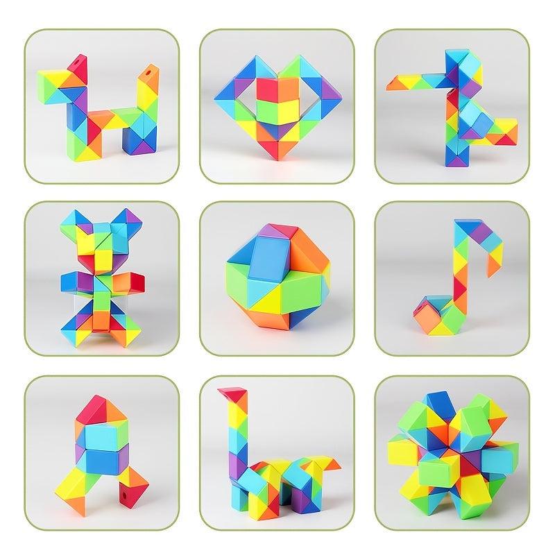 Rainbow Magic Ruler 24 36 48 72 PCS Kids Puzzle Educational Toys High 3D Cube