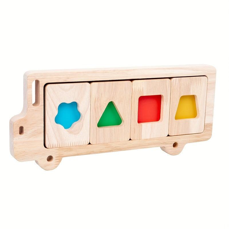 Montessori Geometric Shape Building Blocks Toy