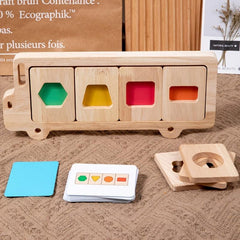 Montessori Geometric Shape Building Blocks Toy