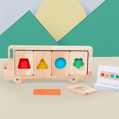 Montessori Geometric Shape Building Blocks Toy