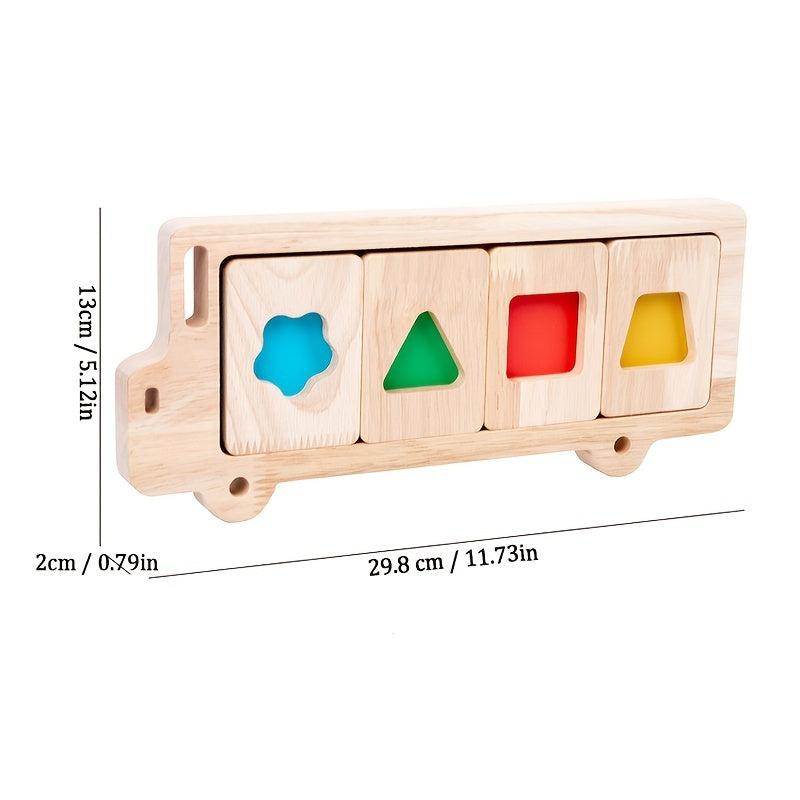 Montessori Geometric Shape Building Blocks Toy