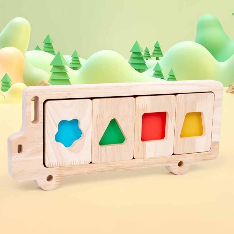 Montessori Geometric Shape Building Blocks Toy
