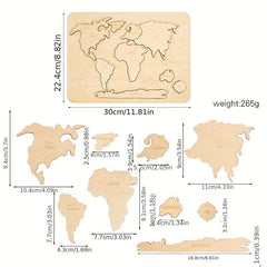 Wooden Map Shape Matching Puzzle Toy for Toddlers