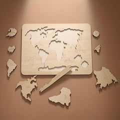 Wooden Map Shape Matching Puzzle Toy for Toddlers