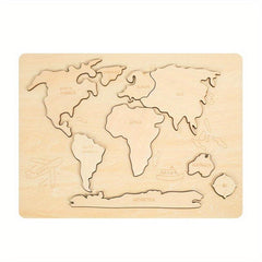 Wooden Map Shape Matching Puzzle Toy for Toddlers