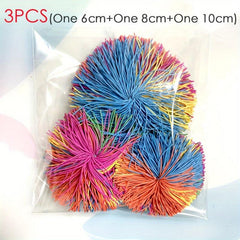 3pcs Rubber Band Shuttlecock Sports Toy Outdoor Throwing And Kicking