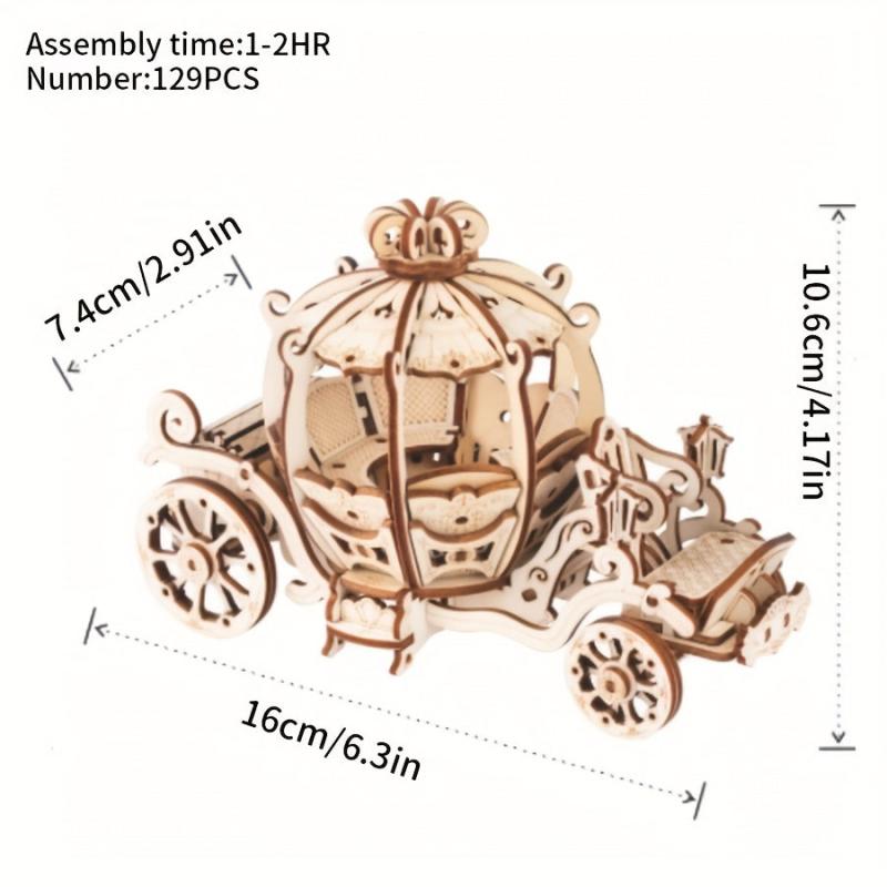 3D Jigsaw Puzzle Pumpkin Car Educational Toy for Kids